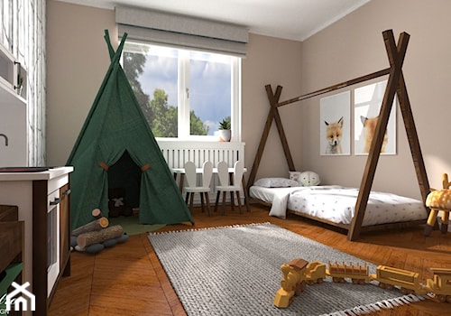 Pokój dziecięcy - Średni brązowy pokój dziecka dla dziecka dla chłopca dla dziewczynki, styl skandynawski - zdjęcie od Maestro Studio Design