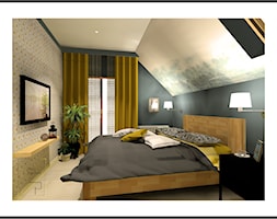 sypialnia pod skosem z fototapetą - zdjęcie od Strefa Projektów Maja Bakalarz - Homebook