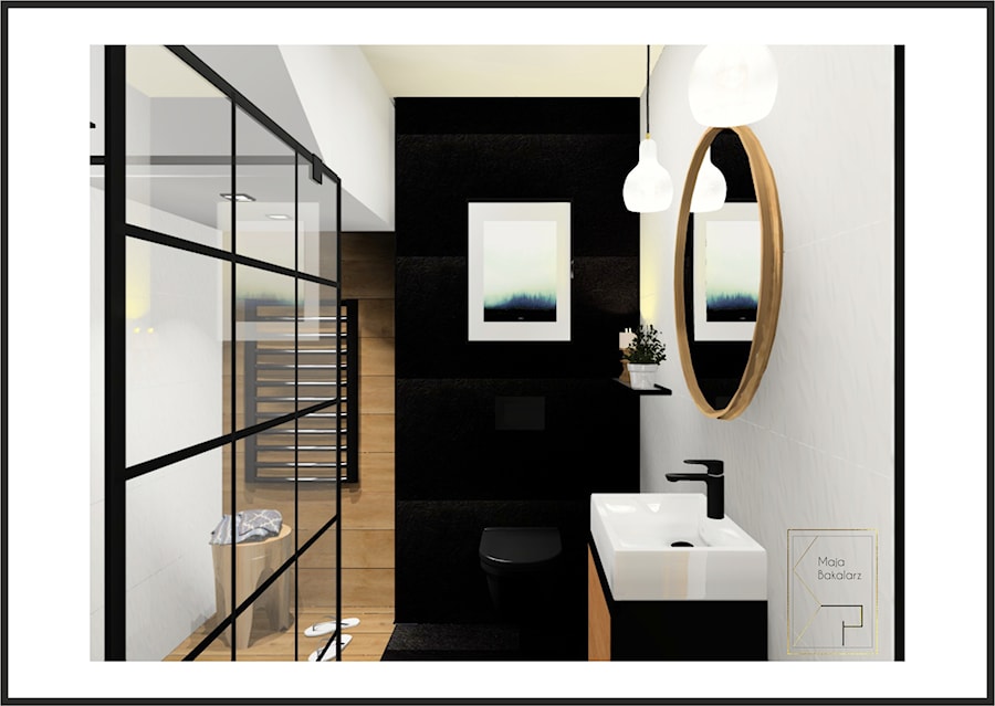 Łazienka z klapkami - zdjęcie od Strefa Projektów Maja Bakalarz