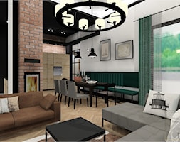 Loftowy salon z kuchnią - Jadalnia, styl industrialny - zdjęcie od Strefa Projektów Maja Bakalarz - Homebook