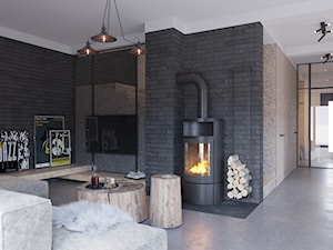 SALON - Średni czarny salon, styl minimalistyczny - zdjęcie od TOKO_ARCHITEKTURA