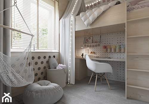 POKOIK DZIECIĘCY - Średni biały pokój dziecka dla dziecka dla dziewczynki - zdjęcie od TOKO_ARCHITEKTURA
