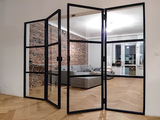 Drzwi metalowo-szklane loftowe
