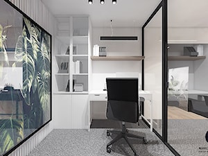 Projekt ekskluzywnej piwnicy 64 m2 w domu jednorodzinnym / k. Limanowej - Średnie białe biuro, styl nowoczesny - zdjęcie od MARCISZ ARCHITEKCI