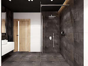 Projekt domu 110 m2/ k. Limanowej - Duża bez okna z lustrem z punktowym oświetleniem łazienka, styl minimalistyczny - zdjęcie od MARCISZ ARCHITEKCI