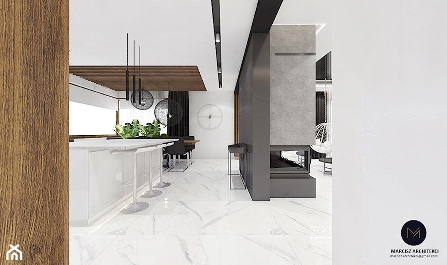 Projekt domu 130 m2// Limanowa - Kuchnia, styl nowoczesny - zdjęcie od MARCISZ ARCHITEKCI