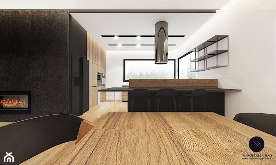 Projekt domu 230 m2/ k. Limanowej - Kuchnia, styl nowoczesny - zdjęcie od MARCISZ ARCHITEKCI