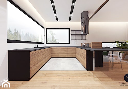 Projekt domu 230 m2/ k. Limanowej - Kuchnia, styl nowoczesny - zdjęcie od MARCISZ ARCHITEKCI
