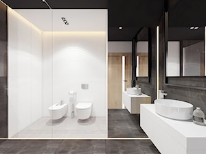 Projekt domu 110 m2/ k. Limanowej - Duża bez okna z lustrem łazienka, styl minimalistyczny - zdjęcie od MARCISZ ARCHITEKCI