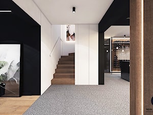 Projekt ekskluzywnej piwnicy 64 m2 w domu jednorodzinnym / k. Limanowej - Schody, styl nowoczesny - zdjęcie od MARCISZ ARCHITEKCI