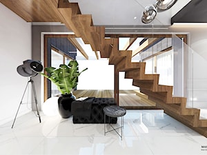 Projekt domu 130 m2// Limanowa - Schody, styl nowoczesny - zdjęcie od MARCISZ ARCHITEKCI