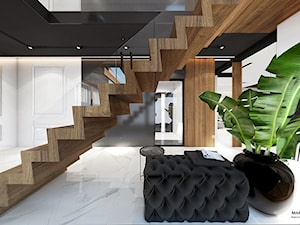 Projekt domu 130 m2// Limanowa - Hol / przedpokój, styl nowoczesny - zdjęcie od MARCISZ ARCHITEKCI