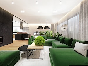 Projekt domu 230 m2/ k. Limanowej - Salon, styl nowoczesny - zdjęcie od MARCISZ ARCHITEKCI