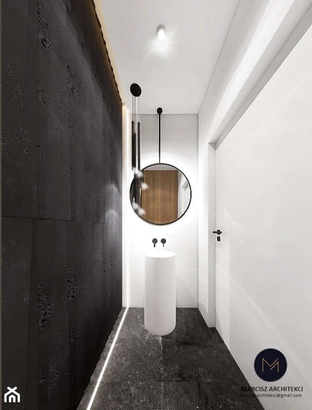 Projekt domu 230 m2/ k. Limanowej - Łazienka, styl nowoczesny - zdjęcie od MARCISZ ARCHITEKCI