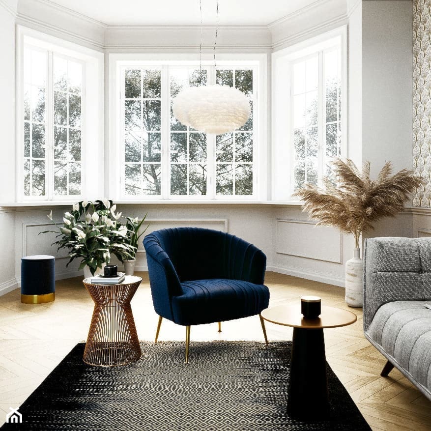 Apartament prosto z Paryża - Średni beżowy biały salon, styl nowoczesny - zdjęcie od THE HOMECEPT