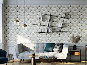 Apartament prosto z Paryża - Mały beżowy biały szary salon, styl nowoczesny - zdjęcie od THE HOMECEPT