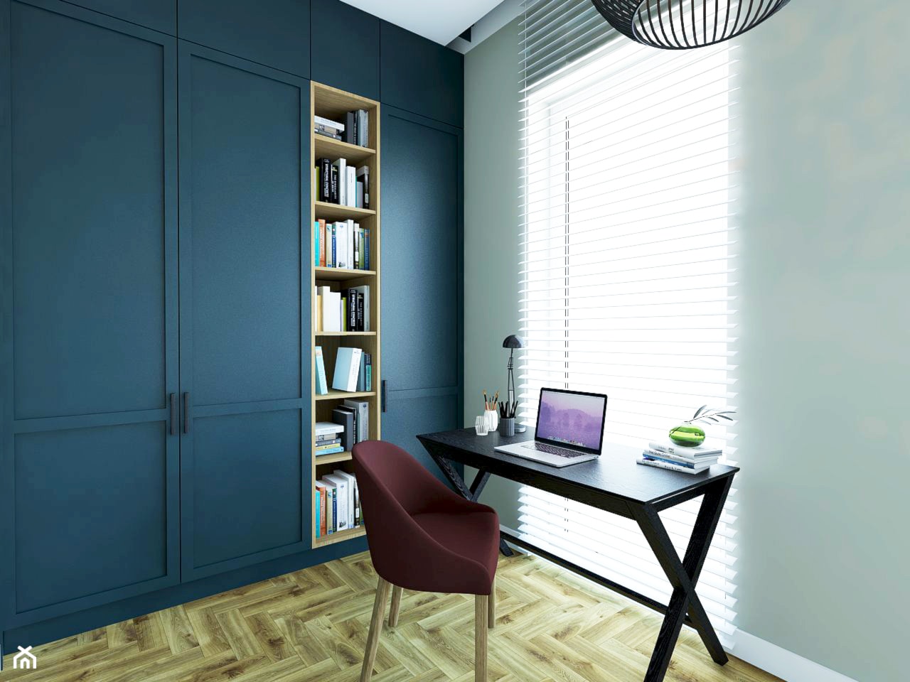Pokój do pracy - Średnie szare biuro, styl nowoczesny - zdjęcie od Este Design - Homebook