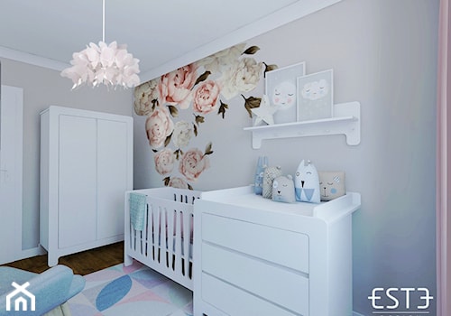 Pokój dziecięcy - Mały szary pokój dziecka dla niemowlaka dla chłopca dla dziewczynki, styl nowocze ... - zdjęcie od Este Design