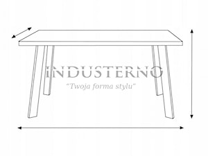 San Antonio stół industrialny od INDUSTERNO szkic wymiarów stołu - zdjęcie od INDUSTERNO meble industrialne na wymiar i pod kolor