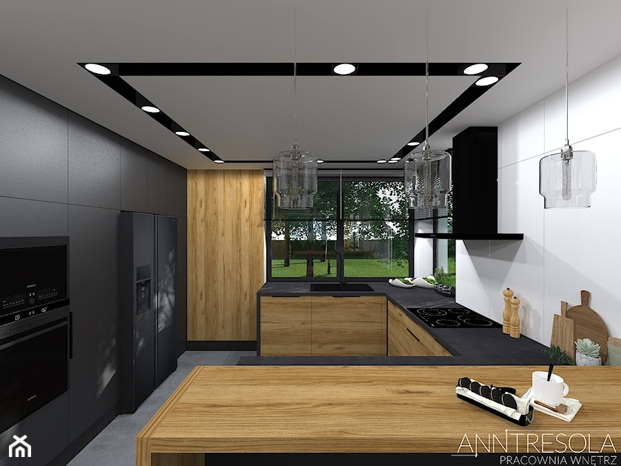Kuchnia 13m2 styl nowoczesny - Dom - zdjęcie od ANNTRESOLA Pracownia Wnętrz
