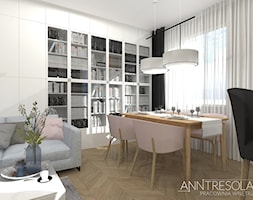 Salon z jadalnia 17m2 - Kobiece mieszkanie - zdjęcie od ANNTRESOLA Pracownia Wnętrz - Homebook