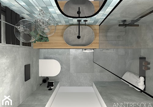 Projekt Wnętrz - Łazienka 3m2 - Industrialna ANNTRESOLA - Projektowanie Wnętrz - zdjęcie od ANNTRESOLA Pracownia Wnętrz