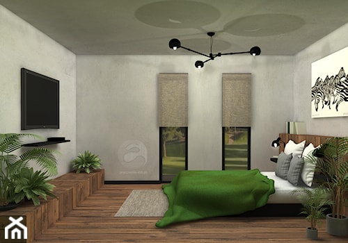 Koncepcja sypialni - Średnia szara sypialnia, styl nowoczesny - zdjęcie od ESS-PRACOWNIA PROJEKTOWA
