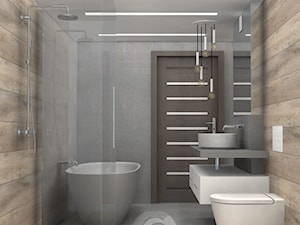 Koncepcja łazienki 2 - Średnia bez okna z lustrem łazienka, styl nowoczesny - zdjęcie od ESS-PRACOWNIA PROJEKTOWA
