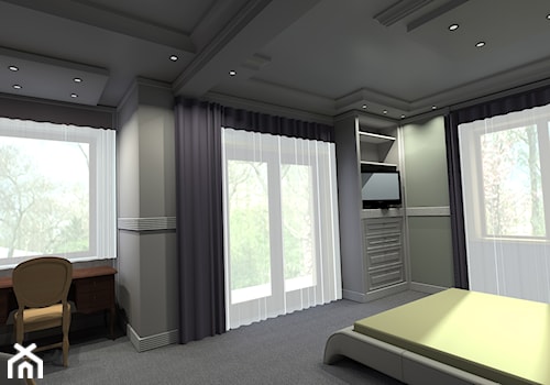 WIlla w Markach - Średnia szara z biurkiem sypialnia, styl tradycyjny - zdjęcie od Jackob Design - The Perfect Studio