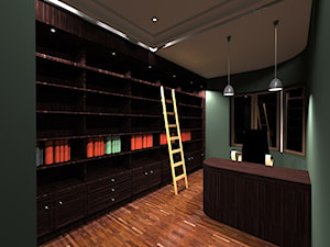 WIlla w Markach - Duże z zabudowanym biurkiem zielone biuro, styl tradycyjny - zdjęcie od Jackob Design - The Perfect Studio