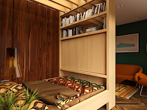 MID-CENTURY MODERN KAWALERKA - Średnia czarna sypialnia, styl nowoczesny - zdjęcie od SQUARE interiors