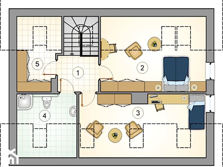 Aranżacje wnętrz - Domy: Ricardo VI - Rzut poddasza - Studio Atrium. Przeglądaj, dodawaj i zapisuj najlepsze zdjęcia, pomysły i inspiracje designerskie. W bazie mamy już prawie milion fotografii!