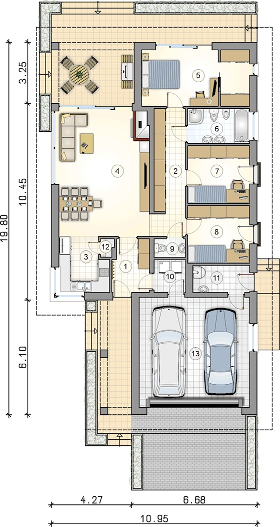 Morgan II - Rzut parteru - zdjęcie od Studio Atrium - Homebook