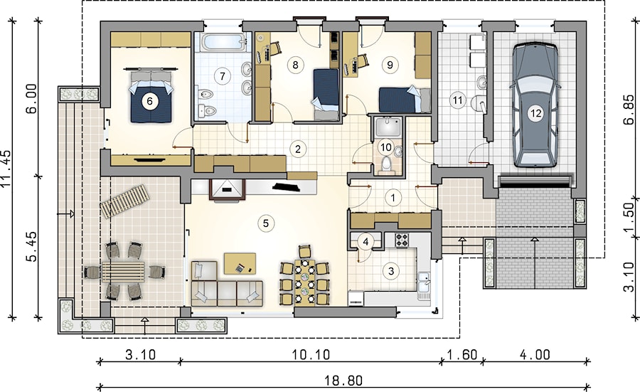 Kos - Rzut parteru - zdjęcie od Studio Atrium