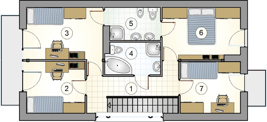 Bruno - Rzut piętra - zdjęcie od Studio Atrium