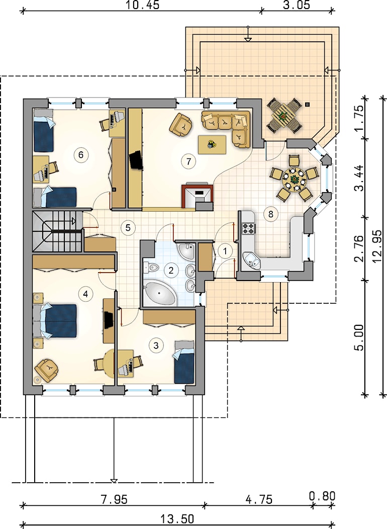 Gustaw - Rzut parteru - zdjęcie od Studio Atrium - Homebook