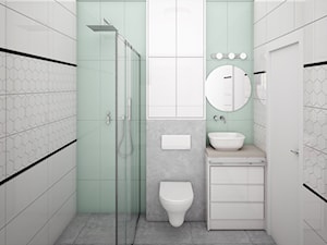 Dom wolnostojący Rumia 140m2 - Średnia bez okna z lustrem łazienka, styl nowoczesny - zdjęcie od IDS projektowanie wnętrz