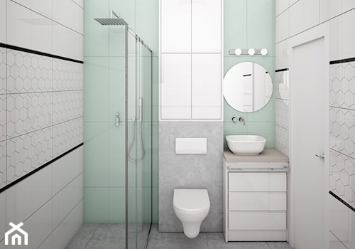 Dom wolnostojący Rumia 140m2 - Średnia bez okna z lustrem łazienka, styl nowoczesny - zdjęcie od IDS projektowanie wnętrz