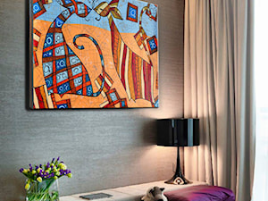 Sypialnia zaranżowana z obrazm Mariny Czajkowskiej 4MARA - zdjęcie od 4MARA- Galeria Sztuki
