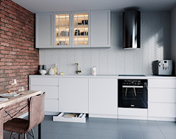 Aranżacje - Średnia biała kuchnia jednorzędowa z oknem, styl nowoczesny - zdjęcie od GTV - Homebook