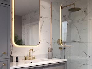 Aranżacje - Mała średnia biała szara łazienka, styl glamour - zdjęcie od GTV