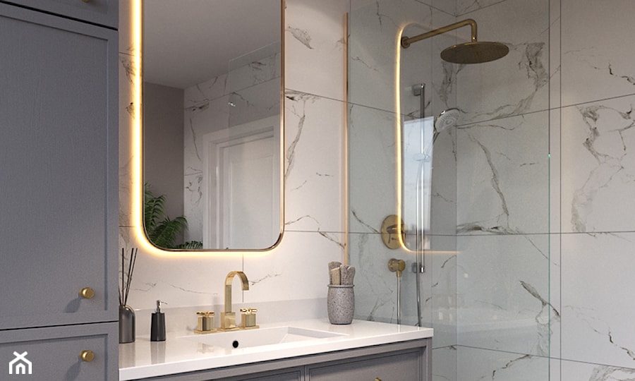 Aranżacje - Mała średnia łazienka, styl glamour - zdjęcie od GTV