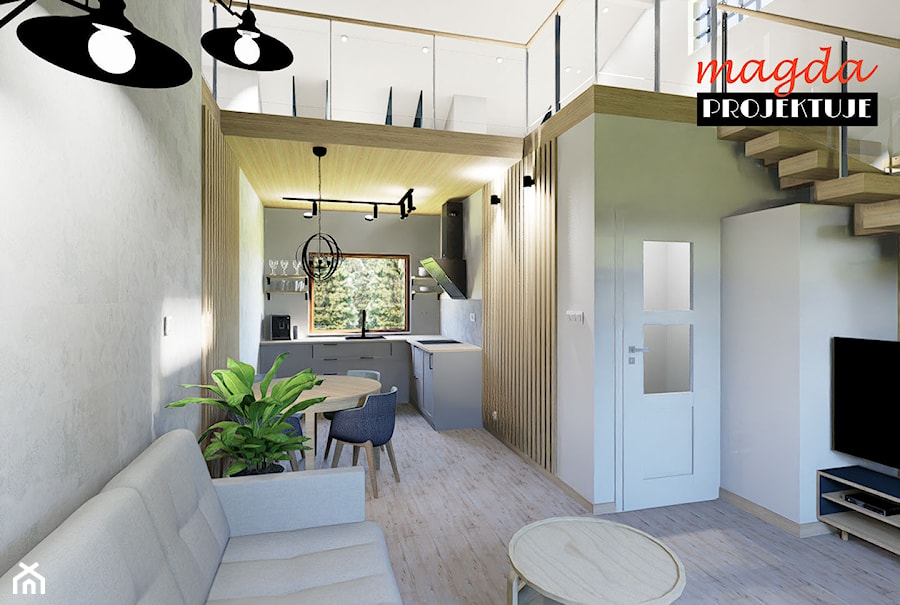 Mieszkanie z antresolą - Kuchnia, styl nowoczesny - zdjęcie od Studio Magda Projektuje