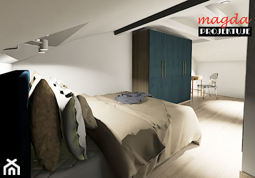 Mieszkanie z antresolą - Sypialnia, styl nowoczesny - zdjęcie od Studio Magda Projektuje
