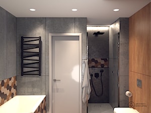 Mieszkanie soft-loft dla 2+1 - Łazienka, styl industrialny - zdjęcie od Architekci Modelarnia