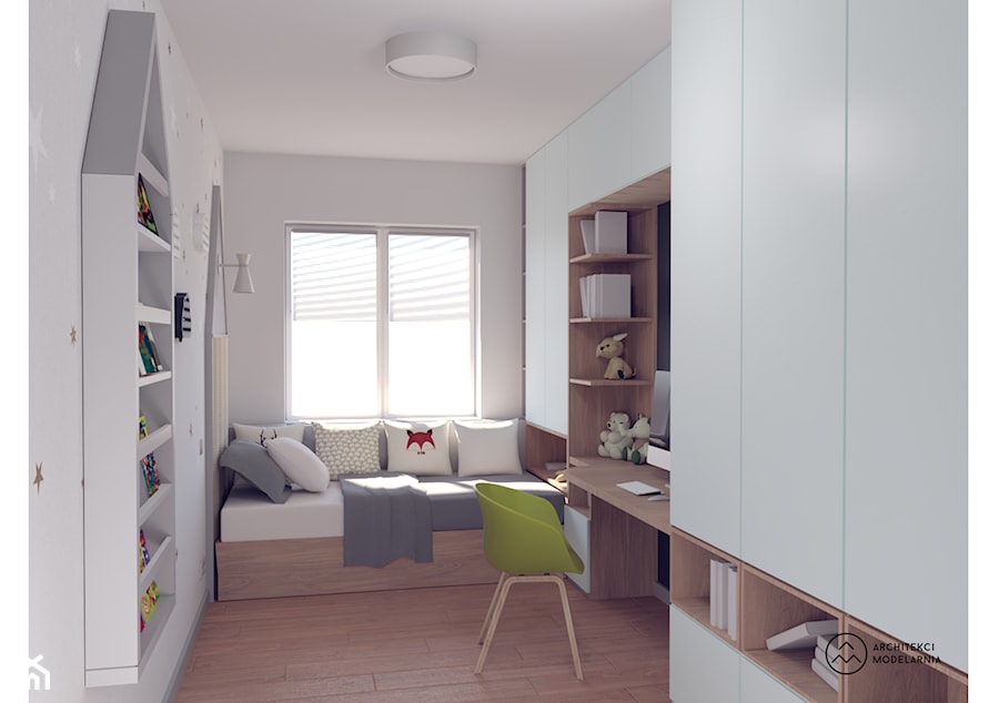 Mieszkanie soft-loft dla 2+1 - Pokój dziecka - zdjęcie od Architekci Modelarnia