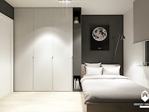 Remont mieszkania w starym budownictwie - Średni biały czarny pokój dziecka dla nastolatka dla chłopca, styl skandynawski - zdjęcie od KAROLINA POPIEL - ARCHITEKTURA WNĘTRZ