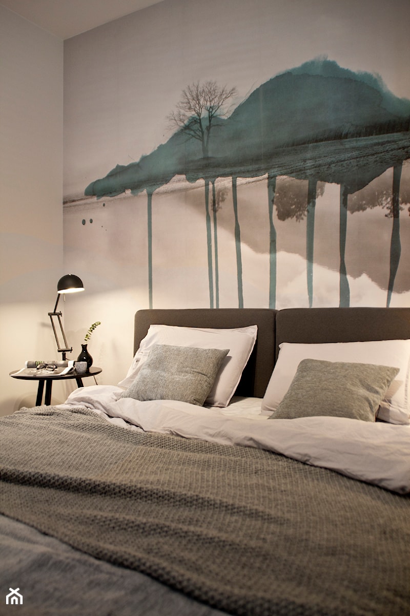 Mieszkanie na Bronowicach - Średnia biała sypialnia, styl nowoczesny - zdjęcie od KAROLINA POPIEL - ARCHITEKTURA WNĘTRZ