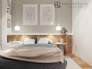 Sypialnia z dużą szafą - zdjęcie od KAROLINA POPIEL - ARCHITEKTURA WNĘTRZ
