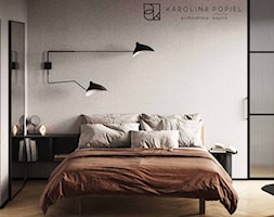 Sypialnia z lustrem i garderobą - zdjęcie od KAROLINA POPIEL - ARCHITEKTURA WNĘTRZ - Homebook